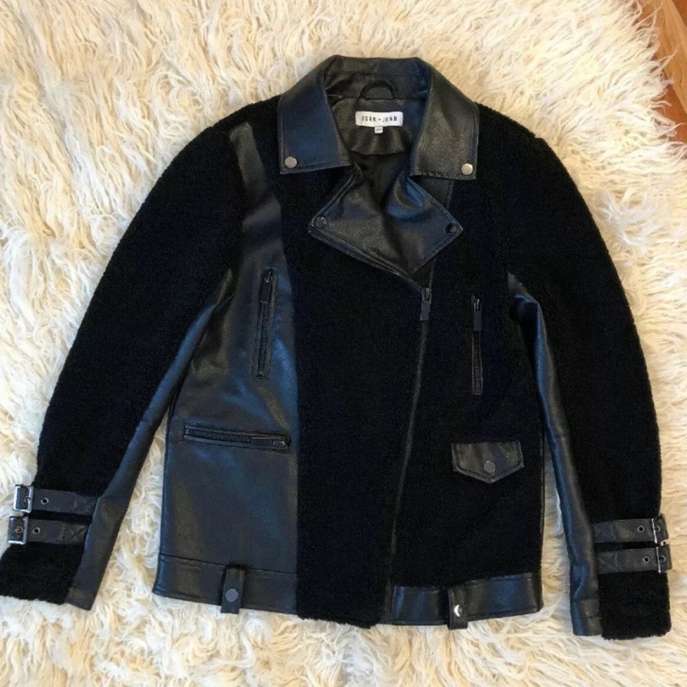 Anthropologie JOHN + JENN Sherpa Biker Jacket